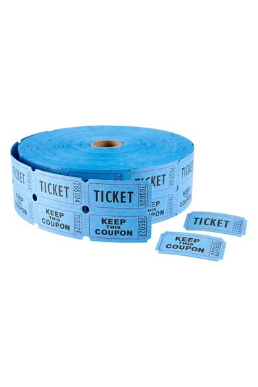 MACO Double Roll - Ticket/Keep This Coupon - Tickets, 1 x 2 Inches, Blue, 2000 Per Roll (18-621)