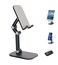 Fancial Cell Phone Stand, iPad Adjustable Height and Angle Stand for Desk, Foldable Holder, Taller iPhone Compatible 4-11 Inch All Mobile Phone/iPad/Tablet - Black
