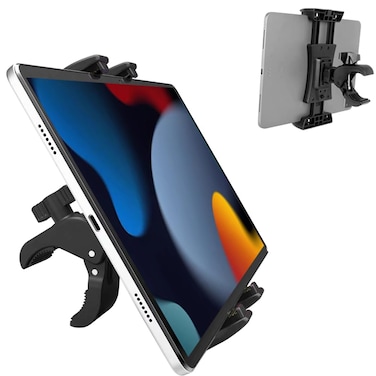 Tablet Holder for Spin Bike, Exercise Bike Handlebar Clamp Mount Phone iPad Holder Stand for Treadmill, Stationary Bicycle, Microphone Stand, Support for iPad Pro/Galaxy Tabs, iPhone(4.7-12.9&acirc;&euro;)