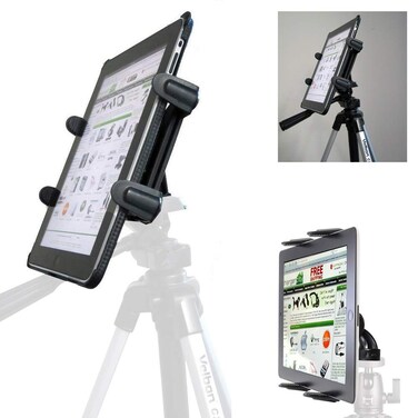 ChargerCity Vibration Free 360&Acirc;&deg; Adjust Tripod Mount 1/4-20 Adapter, HDX-Lock Holder for Apple iPad Pro iPad Air Mini Galaxy Tab Surface 7-12-Inch Tablets (Fits All Case)