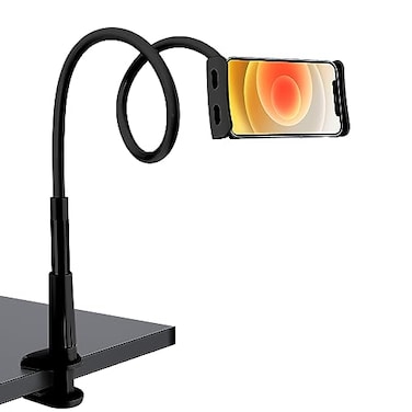 Cellet Enhanced Flexibility Gooseneck Desktop Mount for Tablets &amp; Smartphones - Black (Fits Devices 4.75-9 Inches) Compatible for iPad Pro 9.7" iPad Mini, iPhone 14 15 Pro Max
