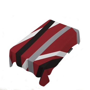 Moslion Modern Abstract Tablecloth Geometric Pattern Stripes Red Black White Acrylic Bold Grey Rectangle Tablecloth Picnic Tablecloth BBQ Table Cloths Polyester for Kitchen 52x70 Inch