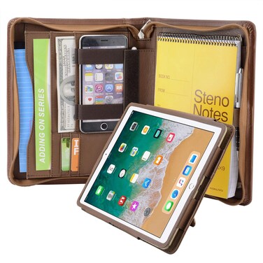 iPad Pro 9.7 Folio Case, Organizer Portfolio Case with Removable Tablet Holder for 9.7 inch iPad Pro,Brown