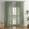 Joydeco Olive Green Linen Curtains for Living Room 96 Inch Length 2 Panels Set,Semi-Sheer Curtains 96 Inches Long,Pinch Pleated Long Window Treatments Curtain &amp; Drapes(W52 x L96 Inch, Loden)