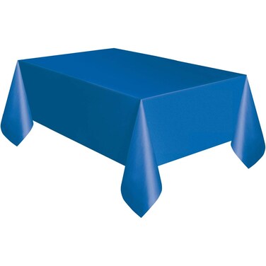Royal Blue Solid Rectangular Plastic Table Cover (54" x 108") 1 Count - Elegant Design &amp; Premium Quality, Ideal For Parties, Events &amp; Everyday Use