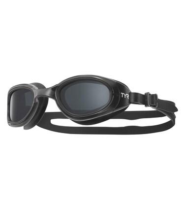 TYR Adult Special Ops 2.0 Polarized Swim Goggles, Smoke/Black/Black