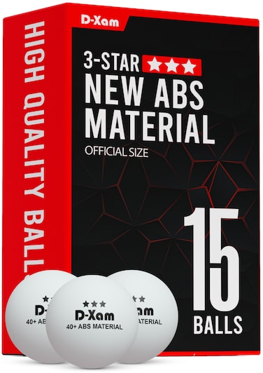Ping Pong Balls 15 Pack   3 Star White (Size 40+) Table Tennis Ball Set   High-Performance Durable ABS Training Balls for Indoor/Outdoor Racket Games, Competitions