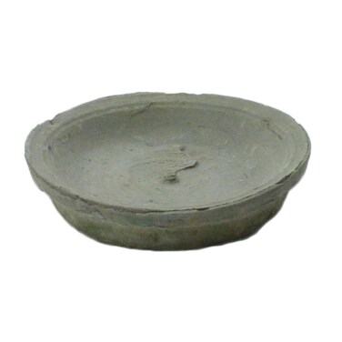 HomArt Rustic Terra Cotta Saucer, 5-Inch, Moss Grey, 1-Count