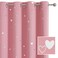 SMILE WEAVER Pink Kids Curtains for Girls Bedroom Silver Print Window Drapes Soft Thick Thermal Insulated Window Treatment Grommet Top Blackout Curtains for Nursery Decor 2 Panels/Rose pink/52Wx63L