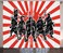 Ambesonne Japanese Curtains, Group of Samurai Ninja Posing and Getting Ready on Unusual Striped Retro Backdrop, Living Room Bedroom Window Drapes 2 Panel Set, 108" X 90", Black Red
