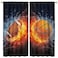American Football Kid Decor Curtains, Sports Theme Basketball Water Flame Lightning Window Drapes, for Boy Teen Men Living Room Bedroom 21(W)*45(L) 2 Panels (Decorative), Style-2