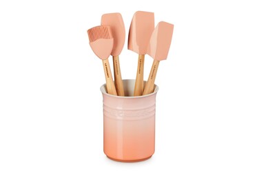 Le Creuset Stoneware &amp; Silicone 5pc. Utensil Crock Set, Peche