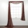 Beautiful Elegance Fully Stitched Window Sheer Voile Scarf Curtain (Coffee Brown)