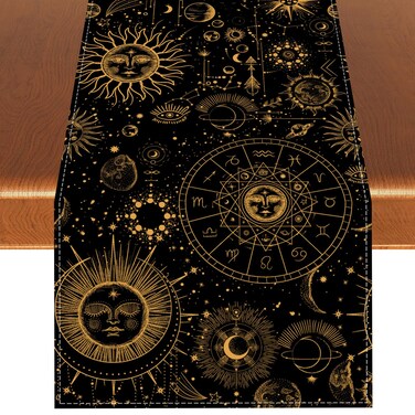 Linen Ouija Boards Decorations Ouija Table Runner Astrology Decor Occult Moon Tablecloth Ouija Decorations and Supplies for Home Kitchen Table-13&Atilde;&mdash;72&acirc;&euro;&trade;&acirc;&euro;&trade;
