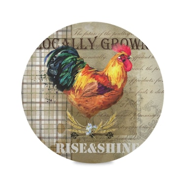 Rooster, Elastic Fitted Edged Round Tablecloth Fade Resistant Anti-Shrink Table Cloth Washable Table Cover for Indoor or Outdoor and Anywhere You Wanna use it, 48"X48
