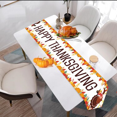 Thanksgiving Party Decorations,Happy Thanksgiving Table Runner,Thanksgiving Table Decorations, Thanksgiving Party Supplies ,Thanksgiving Fall Party Decoration, Autumn Thanksgiving Decoration,