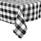 Black and White Buffalo Plaid - 35x35 Inches Small Square Tablecloth for Round Coffee Table Polyester Washable Tablecloth Home Kitchen Outdoor Dining Table Cover Black and White Checkered Tablecloth