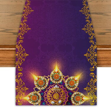 Happy Diwali Decorations for Home Diwali Table Runner Indian Peacock Deepawali Decor Indian Wedding Decorations for Home