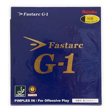 Nittaku Fastarc G-1, Table Tennis Rubber, Pimples in for Offensive Play, Made in Germany (Black, 2.0)
