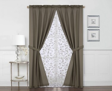 Casa Violet, 84" Window Curtain Panel 6-Piece Set
