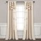 Lush Decor Ruched Waterfall Window Curtain Single Panel, 84" Long x 52" Wide, Dark Linen