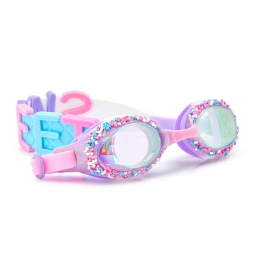 Bling 2O Girls' Holiday Purple Funfetti Swimming Goggles (Ages 3+ up) - Latex-Free, 100% Silicone - Includes Anti-Fog &amp; UV Protection - Adjustable Nose Piece - Perfect Stocking Stuffer