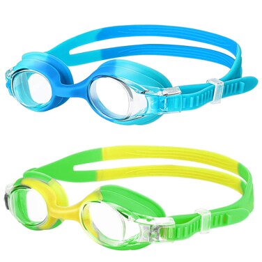 Starweh Kids Swim Goggles, 2 Pack Swimming Goggles No Leaking Anti Fog Kids Goggles for Boys Girls(Age 6-14)
