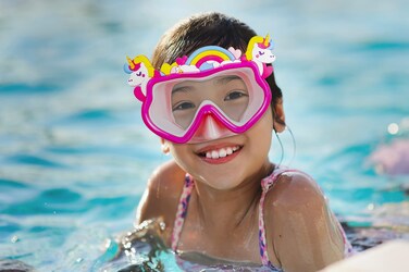 Poolmaster Lil' Splashers Unicorn Fun Kid's Swim Mask with Adjustable Straps,Pink