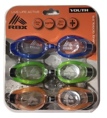 Youth RBX 3-pk. Silicone Swimming Goggles