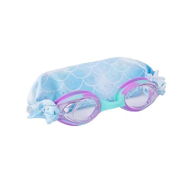 tsdjy Cool Blue Mermaid Tie Dye Swim Goggles&iuml;&frac14;&OElig;Summer Fashion Anti Fog Uv Swim Goggles with Bling Fabric Strap,Gifts Ideas for Kids&iuml;&frac14;&OElig;Teens&iuml;&frac14;&OElig;Girl&iuml;&frac14;&OElig;Boy,Toddler with Headband