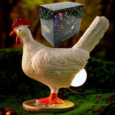 3D LED Hen Night Light with USB, Resin Egg Lamp in Gift Box, Funny Chicken Table Lamp for Easter, Christmas, Birthdays