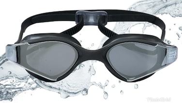EXALTER Metalized Swimming Goggles - Anti-fog Polarized Lenses For Men and Women - Waterproof Sports Competition Eyewear for Triathlon and Other Pool and Water Events