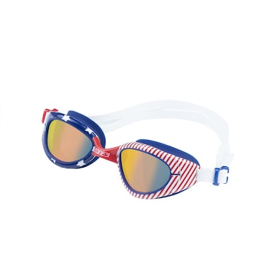 ZONE3 Swim Goggles USA Exclusive ATTACK Swimming Goggles With Anti-Fog &amp; Curved Lenses - RED/WHITE/BLUE