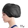 Vsidea Large Swim Cap for Women Men, Durable Silicone Swimming Caps for Long Hair with Ear Protection, Unisex Adults Bathing Caps Swim Hat for Long Thick Curly Hair Dreadlocks Weaves Braids (Black)
