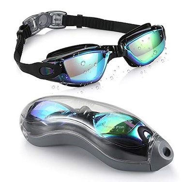 TripleA Swim Goggles, Swimming Goggles No Leaking Anti Fog UV Protection Triathlon Swim Glasses with Protection Case