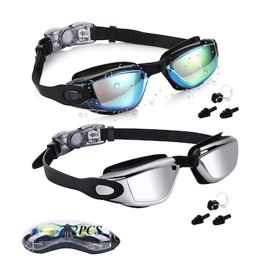 Avirloogry Swim Goggles, Swim Goggles Adult, Goggles Swimming Adult For Youth Women Men With Swim Goggle Case, Competitive Swim Anti Fog Swimming Goggles For Sport Kite-Boarding, Surfing, Kayaking