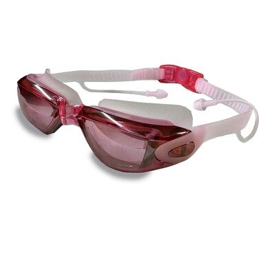 FLUGGER Swim Goggles,No Leaking Anti Fog UV Full Protection with Earplugs,Wide View Anti Fog&amp;UV Swimming Goggles &iuml;&frac14;&OElig;Swim Pool Goggles for Adult Men Women Youth&iuml;&frac14;&OElig;Red