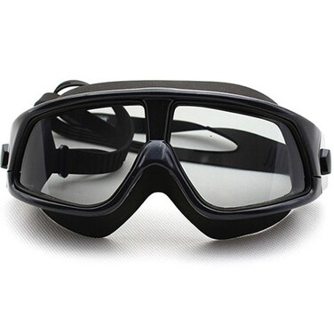 Lorsoul Swim Goggles, Polarized Clear Big Lenses Swimming Goggles No Leaking Anti Fog UV Protection Swim Glasses with Free Protection Case for Adult Men Women Youth Kids Child (Black Clear)