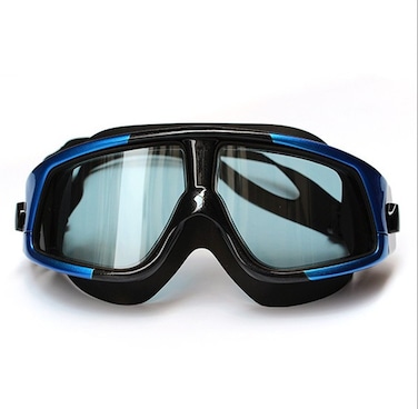 Lorsoul Swim Goggles, Polarized Clear Big Lenses Swimming Goggles No Leaking Anti Fog UV Protection Swim Glasses with Free Protection Case for Adult Men Women Youth Kids Child (Blue Black Clear)