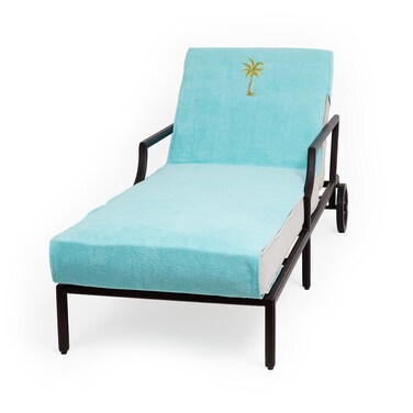 Linum Home Textiles CL45-SNP-PLM Palm Tree Chaise Lounge Cover, Aqua