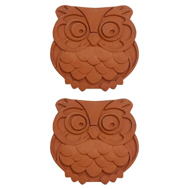 Fox Run Terracotta Brown Sugar Keeper and Saver, Owl, Set of 2