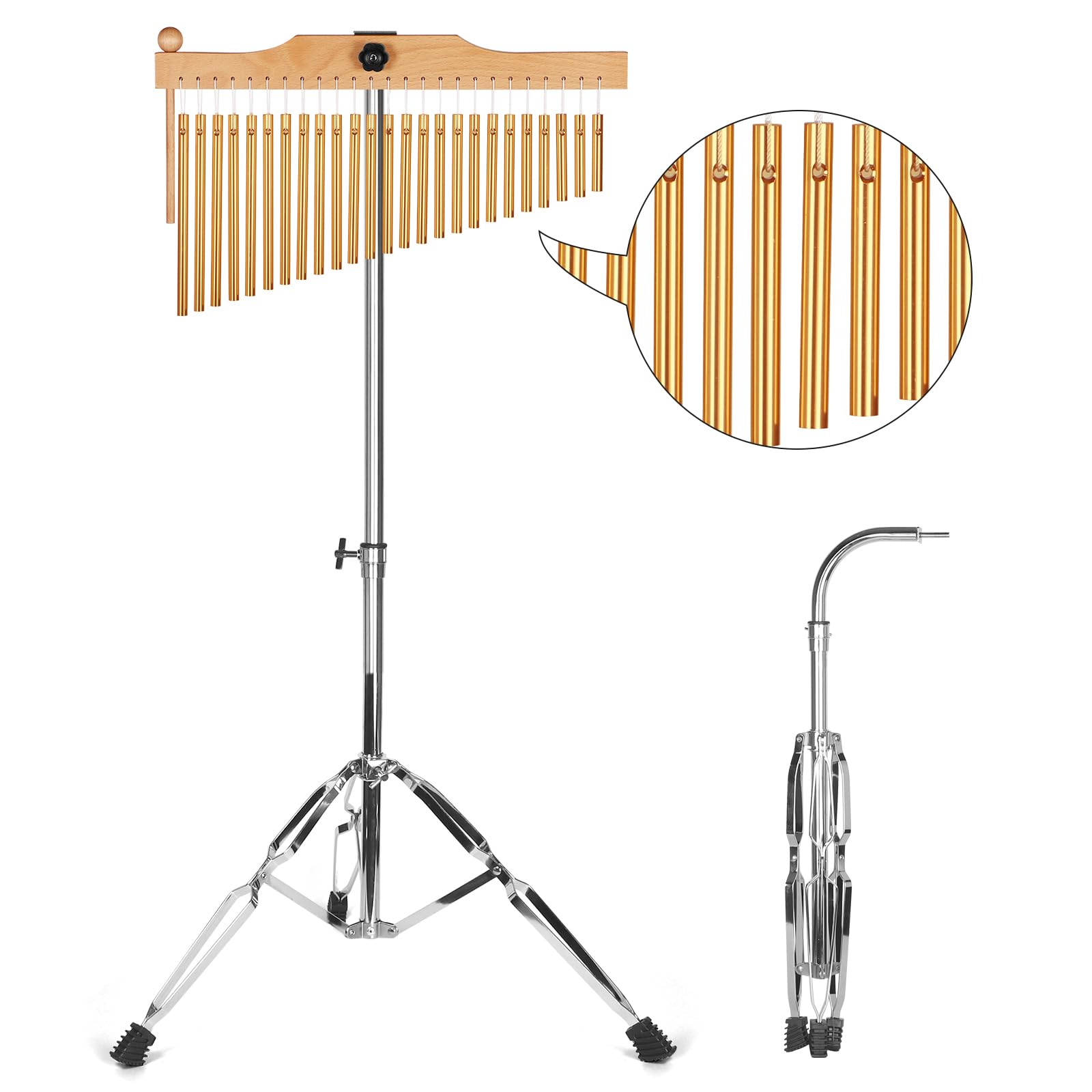 lotkey Lotkey Bar Chimes single-row Wind Chimes With Adjustable Height Tripod Stand Percussion