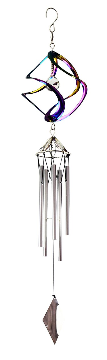 Red Carpet Studios 10109 Cosmix Spinner Wind Chime, 25.5-Inches, Iridescent
