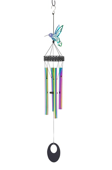 Red Carpet Studios 10383 Iridescent Shadow Wind Chime, Hummingbird, 36 x 4.5