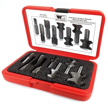 Whiteside Router Bits 600 Straight and Half Round Combo Set with 1/2-Inch Shank
