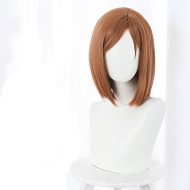 Aadesso Anime JJK Kugisaki Nobara Cosplay Wig Short Orange Brown Cosplay Wig Hallween Christmas Party Wigs for Women