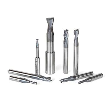 Amana Tool - AMS-152 8-PC Set, Solid Carbide Spiral, AlTiN Coated, CNC End Mill/Router B
