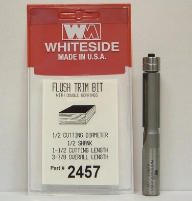 Whiteside Router Bits 2457 Flush Trim Bit with 1/2-Inch Cutting Diameter and 1-1/2-Inch Cutting Length