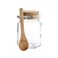 XINGZI 1Pcs 250ml/8.5oz Empty Clear Glass Jam Jar with Cork and Spoon Multipurpose Honey Candy Coffee Bath Salts Storage Canister Can Pot Tin Bottle Container Crock for Item Storage