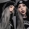Melody Mixed Grey Wigs Long Lace Wig Synthetic Lace Front Wigs For Women Hair Smoke Grey Natural Straight Hair Heat Resistant Fiber Hair Wigs Free Parting 24